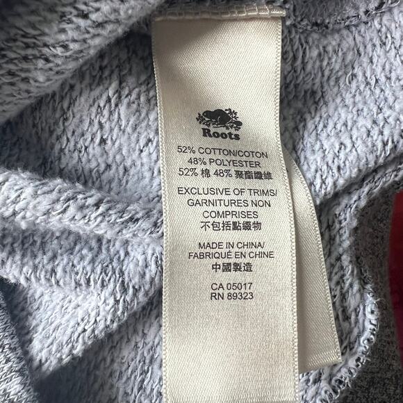 Roots Heather Gray and Pink Logo Beaver Toddler Girl Sweatshirt - 3T - Picture 3 of 6